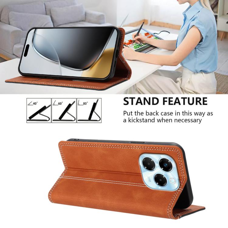 For Infinix Note 40X 5G Skin Feel Two-tone RFID Blocking Vegan Leather Phone Case