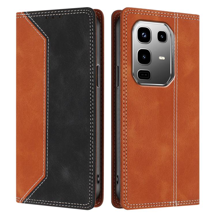 For Infinix Note 50 Pro+ 5G Skin Feel Two-tone RFID Blocking Vegan Leather Phone Case