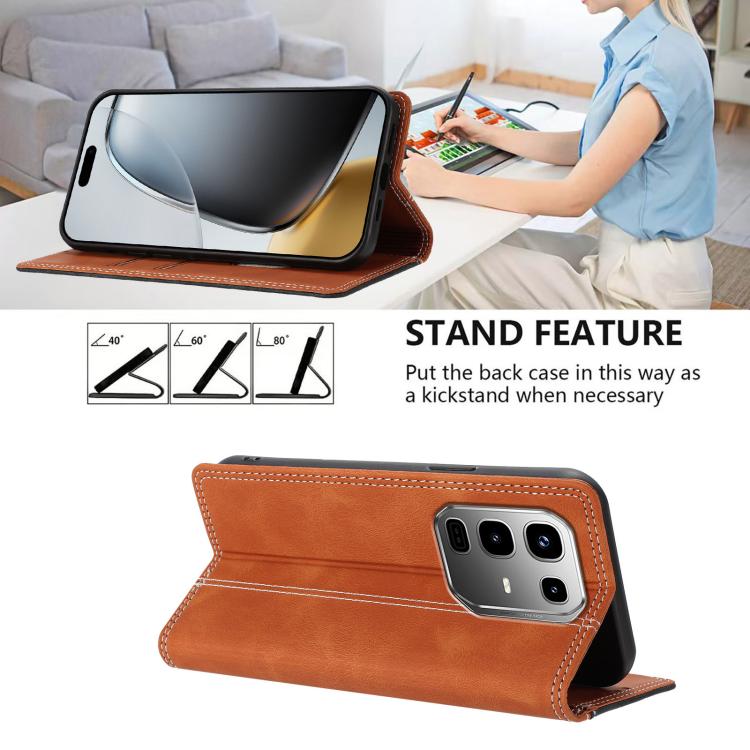 For Infinix Note 50 Pro+ 5G Skin Feel Two-tone RFID Blocking Vegan Leather Phone Case