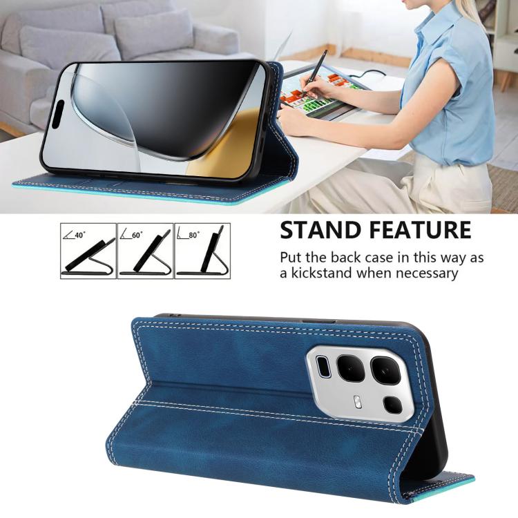 For Infinix Note 50s 5G Skin Feel Two-tone RFID Blocking Vegan Leather Phone Case