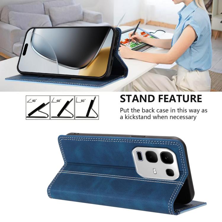 For Infinix Note 50x 5G Skin Feel Two-tone RFID Blocking Vegan Leather Phone Case