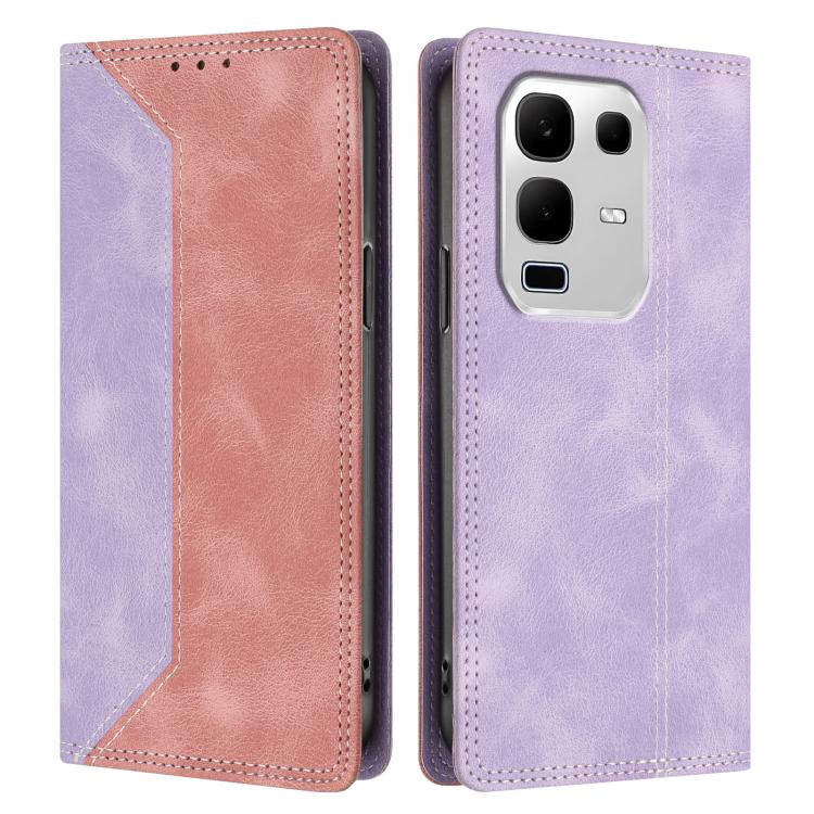 For Infinix Note 50x 5G Skin Feel Two-tone RFID Blocking Vegan Leather Phone Case