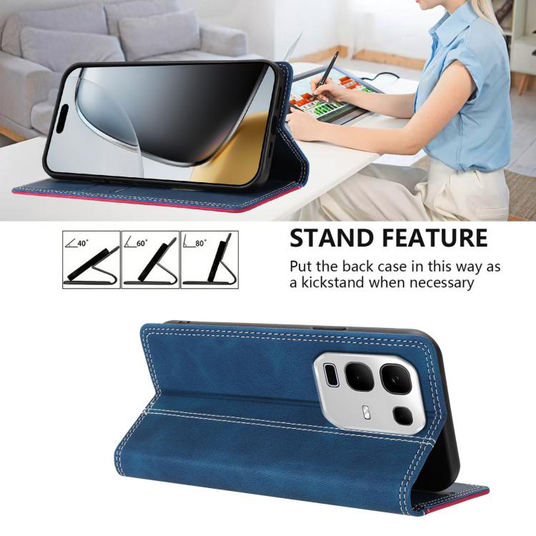 For Infinix Note 50x 5G Skin Feel Two-tone RFID Blocking Vegan Leather Phone Case