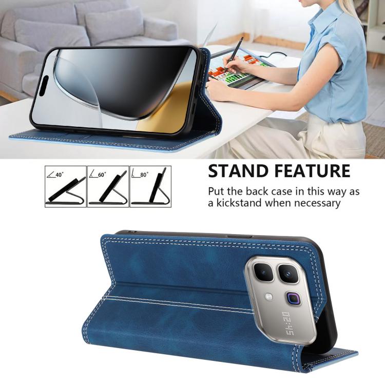 For Infinix Note 60 / 60 Pro 5G Skin Feel Two-tone RFID Blocking Vegan Leather Phone Case