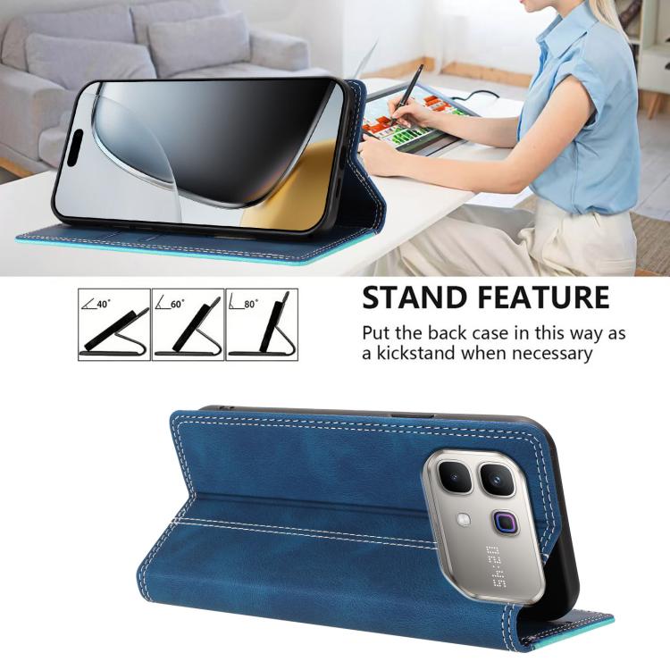 For Infinix Note 60 / 60 Pro 5G Skin Feel Two-tone RFID Blocking Vegan Leather Phone Case