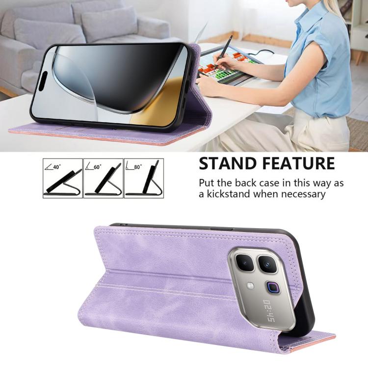 For Infinix Note 60 / 60 Pro 5G Skin Feel Two-tone RFID Blocking Vegan Leather Phone Case
