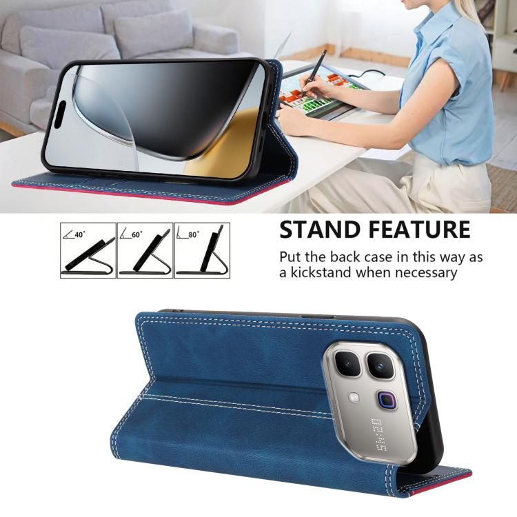For Infinix Note 60 / 60 Pro 5G Skin Feel Two-tone RFID Blocking Vegan Leather Phone Case
