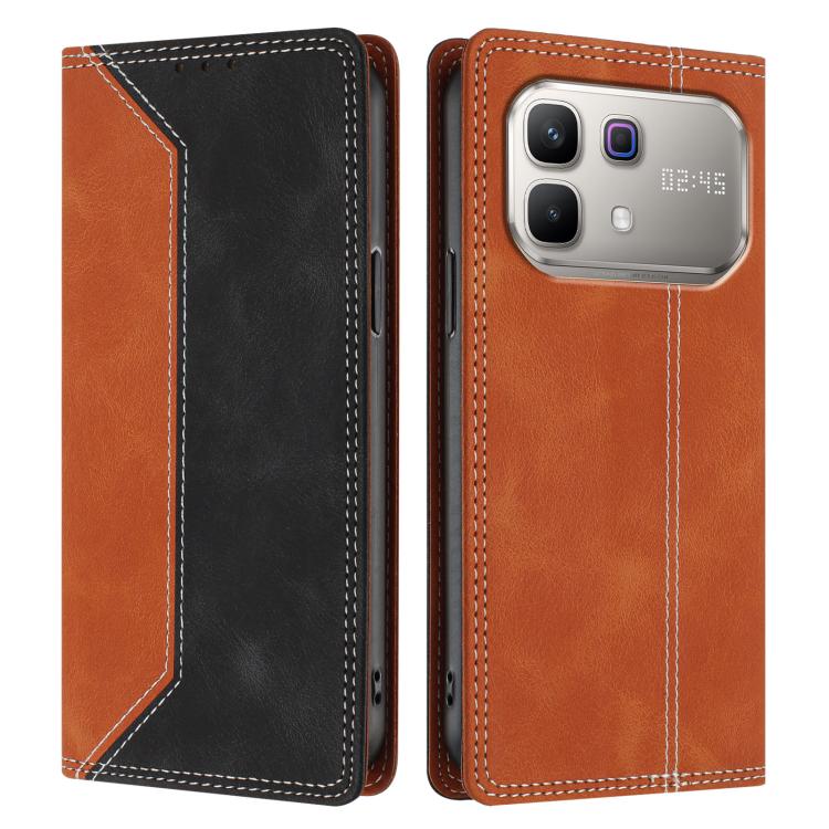 For Infinix Note 60 / 60 Pro 5G Skin Feel Two-tone RFID Blocking Vegan Leather Phone Case
