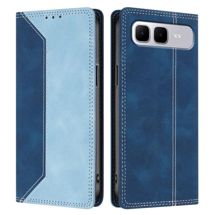 For Infinix Smart 10 Plus Skin Feel Two-tone RFID Blocking Vegan Leather Phone Case