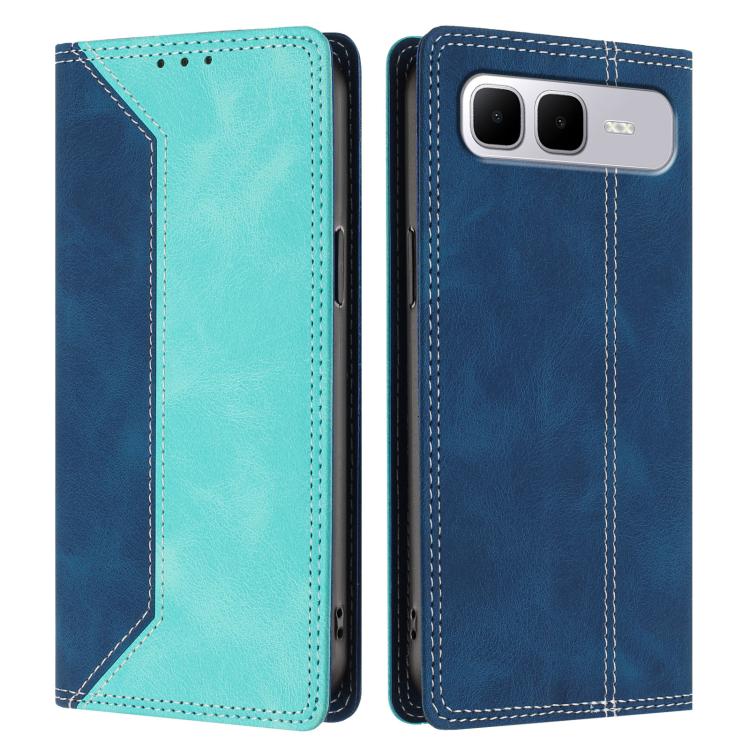 For Infinix Smart 10 Plus Skin Feel Two-tone RFID Blocking Vegan Leather Phone Case