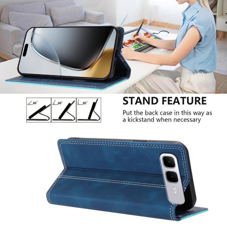 For Infinix Smart 10 Plus Skin Feel Two-tone RFID Blocking Vegan Leather Phone Case