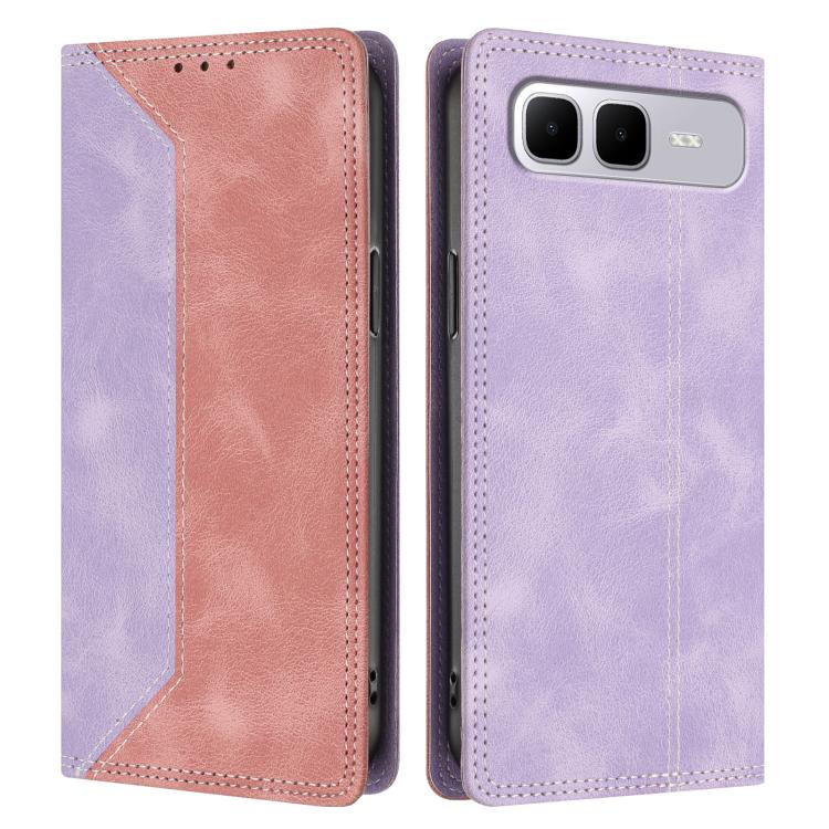 For Infinix Smart 10 Plus Skin Feel Two-tone RFID Blocking Vegan Leather Phone Case