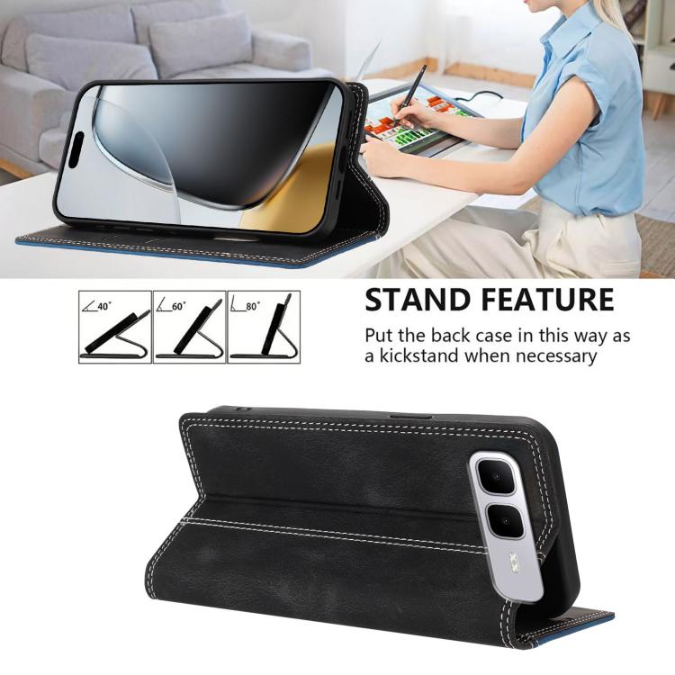 For Infinix Smart 10 Plus Skin Feel Two-tone RFID Blocking Vegan Leather Phone Case