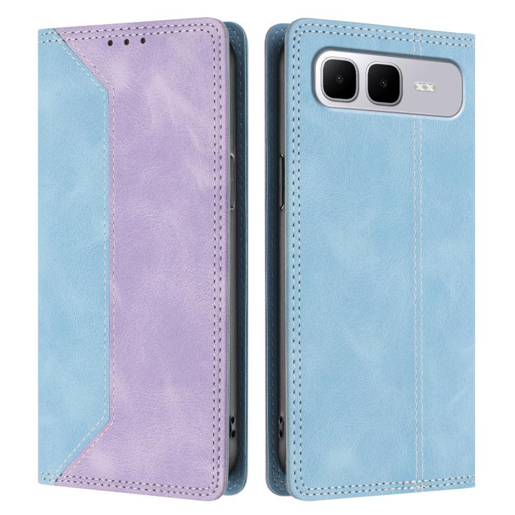 For Infinix Smart 10 Plus Skin Feel Two-tone RFID Blocking Vegan Leather Phone Case