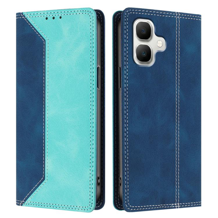 For Infinix Smart 20 4G Skin Feel Two-tone RFID Blocking Vegan Leather Phone Case
