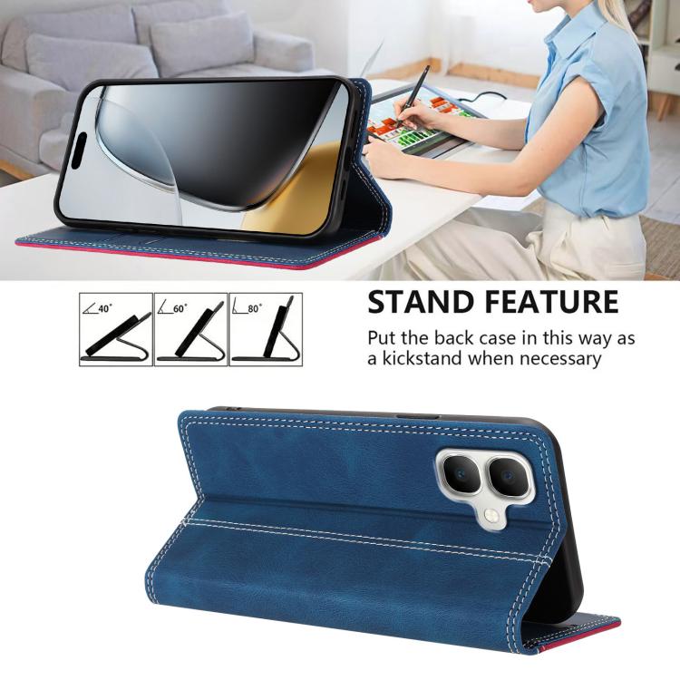 For Infinix Smart 20 4G Skin Feel Two-tone RFID Blocking Vegan Leather Phone Case