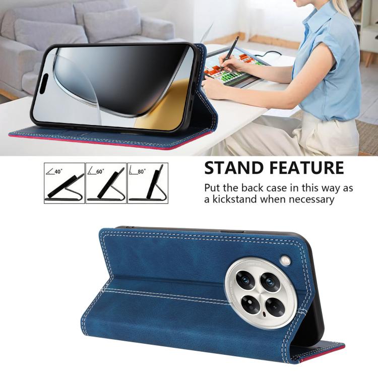 For Infinix Zero 40 4G / 5G Skin Feel Two-tone RFID Blocking Vegan Leather Phone Case