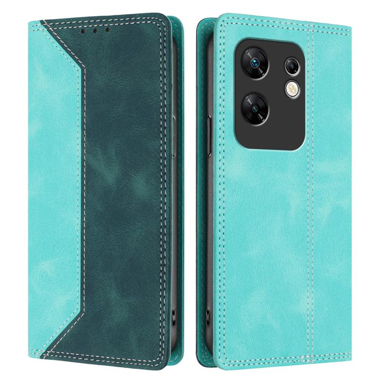 For Infinix Zero 30 4G Skin Feel Two-tone RFID Blocking Vegan Leather Phone Case