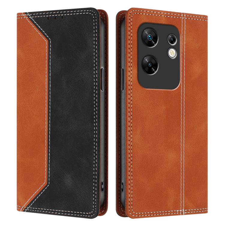 For Infinix Zero 30 4G Skin Feel Two-tone RFID Blocking Vegan Leather Phone Case