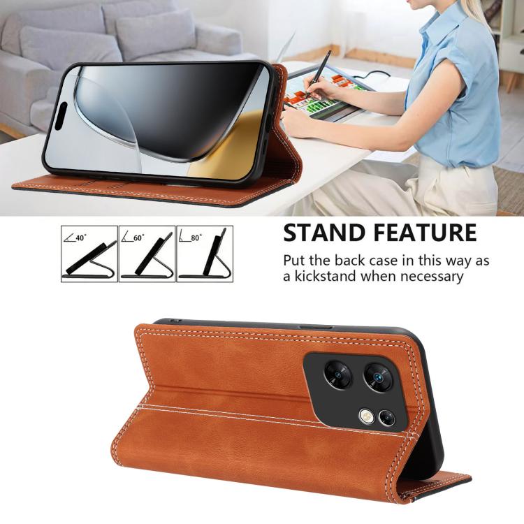For Infinix Zero 30 4G Skin Feel Two-tone RFID Blocking Vegan Leather Phone Case