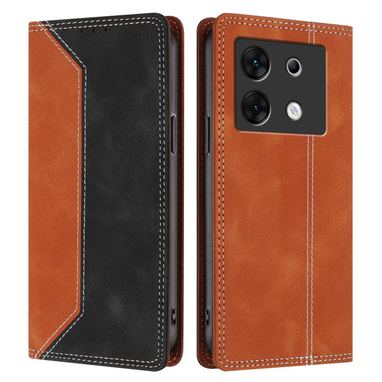 For Infinix Zero 30 5G Skin Feel Two-tone RFID Blocking Vegan Leather Phone Case