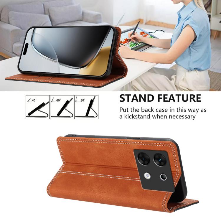 For Infinix Zero 30 5G Skin Feel Two-tone RFID Blocking Vegan Leather Phone Case