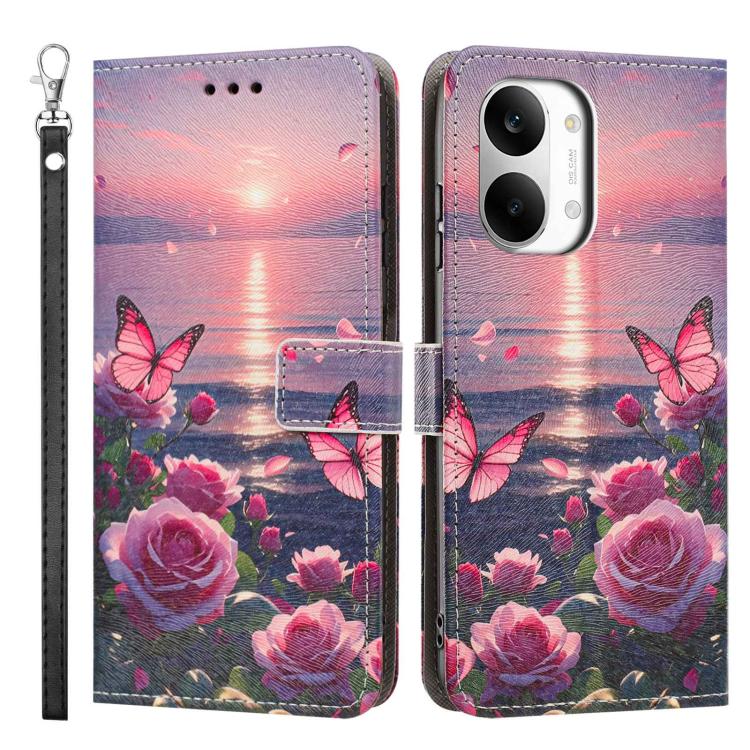 For Poco X8 Pro Max 5G Painted Pattern Vegan Leather Phone Case with Strap