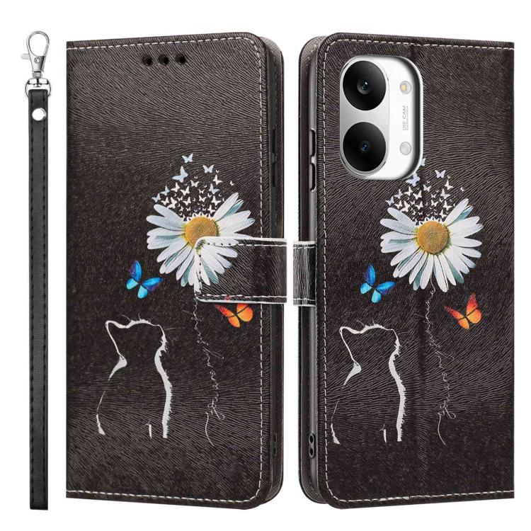 For Poco X8 Pro Max 5G Painted Pattern Vegan Leather Phone Case with Strap