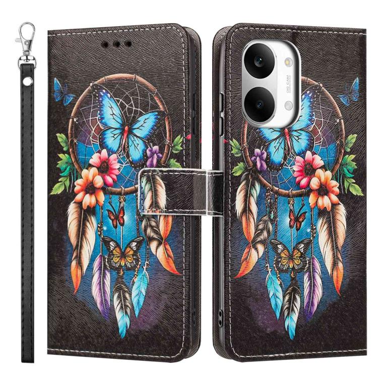 For Poco X8 Pro Max 5G Painted Pattern Vegan Leather Phone Case with Strap