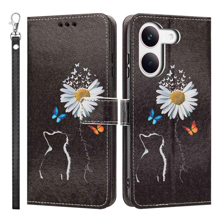 For Poco X8 Pro 5G Painted Pattern Vegan Leather Phone Case with Strap