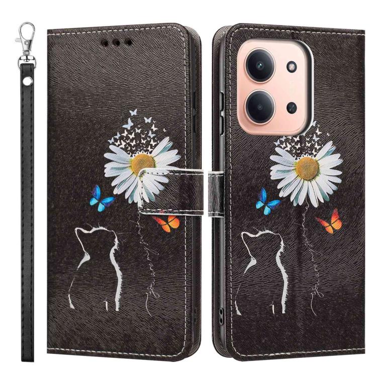 For Poco C85 5G Painted Pattern Vegan Leather Phone Case with Strap