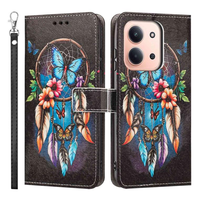 For Poco C85 5G Painted Pattern Vegan Leather Phone Case with Strap