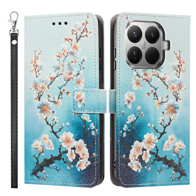 For Xiaomi 15T Pro 5G Global Painted Pattern Vegan Leather Phone Case with Strap