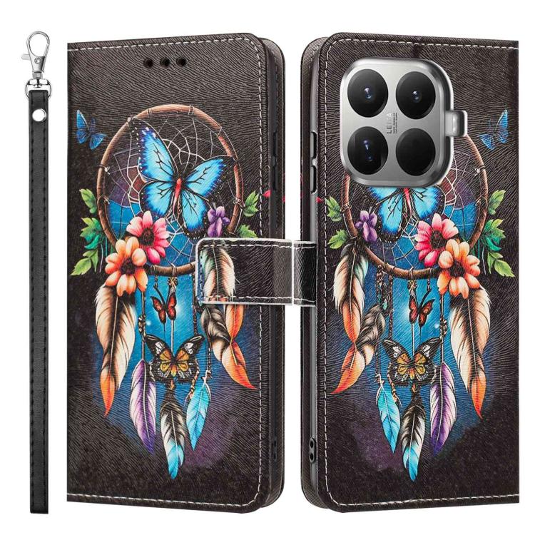 For Xiaomi 15T Pro 5G Global Painted Pattern Vegan Leather Phone Case with Strap