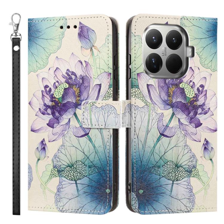 For Xiaomi 15T Pro 5G Global Painted Pattern Vegan Leather Phone Case with Strap