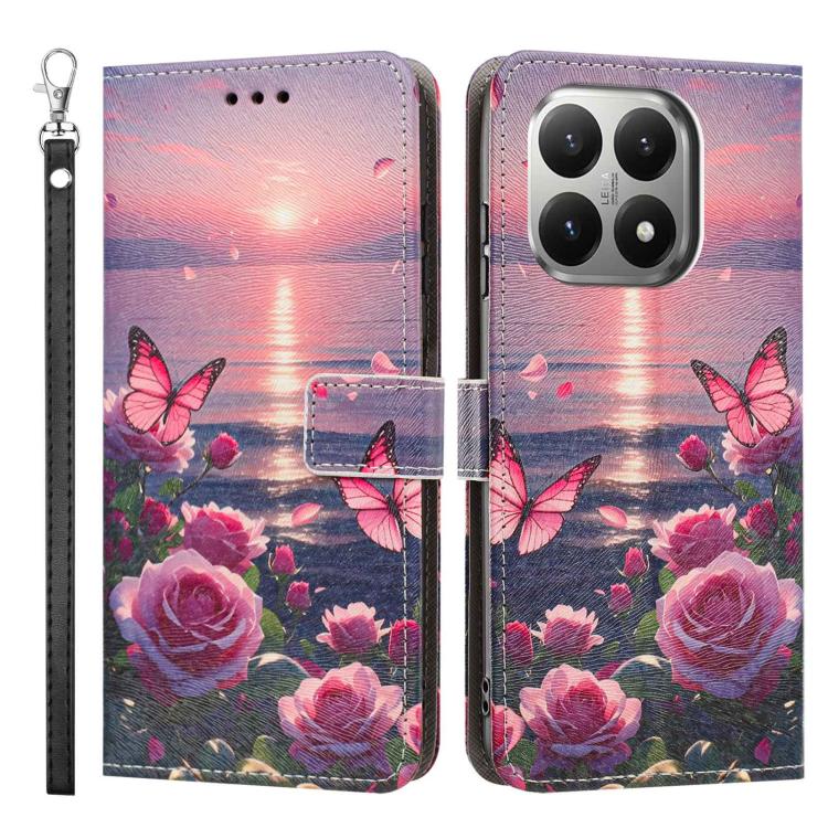 For Xiaomi 15T 5G Global Painted Pattern Vegan Leather Phone Case with Strap