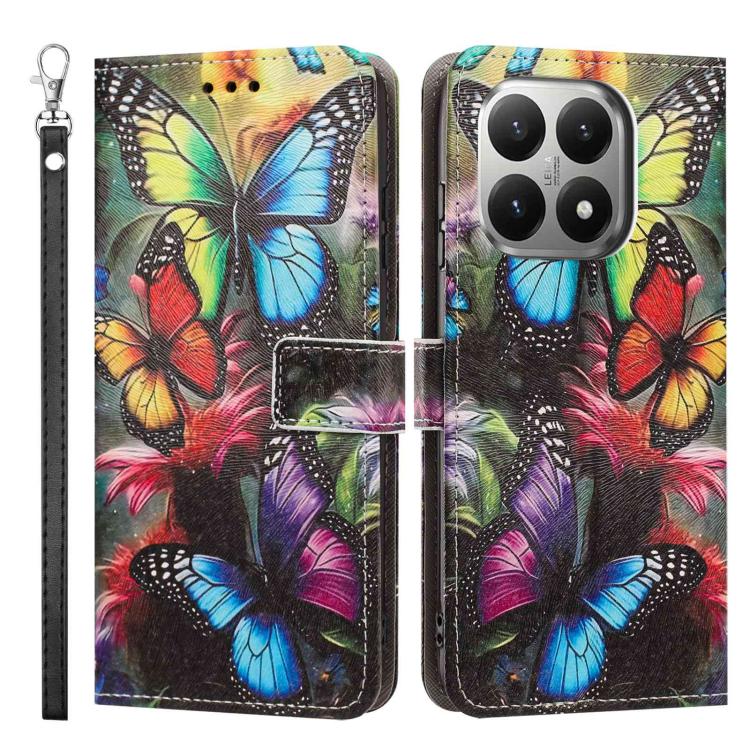 For Xiaomi 15T 5G Global Painted Pattern Vegan Leather Phone Case with Strap