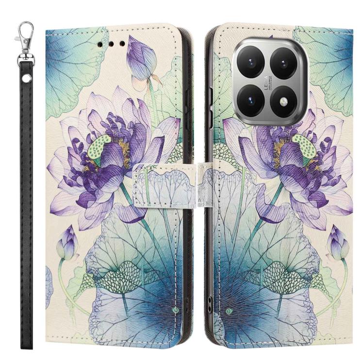 For Xiaomi 15T 5G Global Painted Pattern Vegan Leather Phone Case with Strap