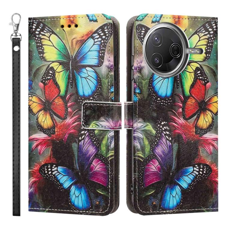 For Xiaomi Poco F7 Pro Painted Pattern Vegan Leather Phone Case with Strap