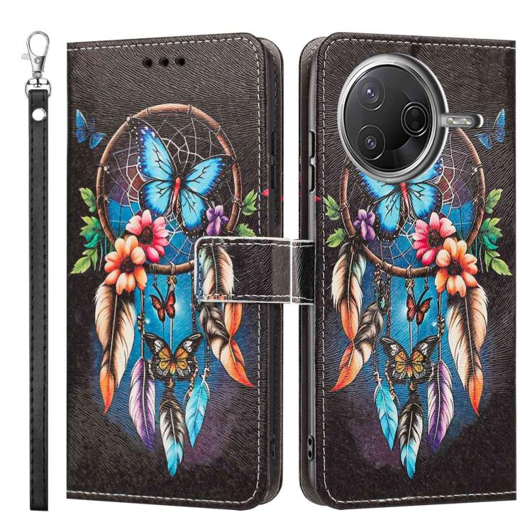 For Xiaomi Poco F7 Pro Painted Pattern Vegan Leather Phone Case with Strap