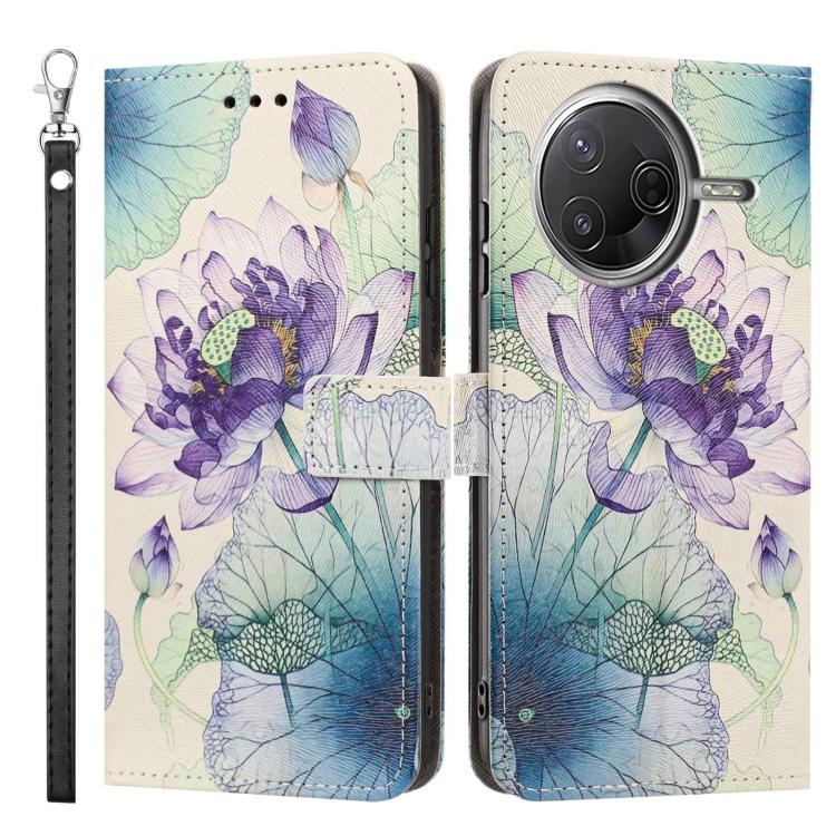 For Xiaomi Poco F7 Pro Painted Pattern Vegan Leather Phone Case with Strap