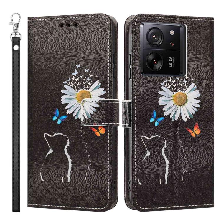 For Xiaomi 13T / 13T Pro Painted Pattern Vegan Leather Phone Case with Strap