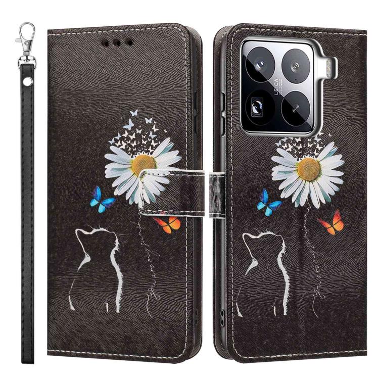 For Xiaomi 15 Pro Painted Pattern Vegan Leather Phone Case with Strap