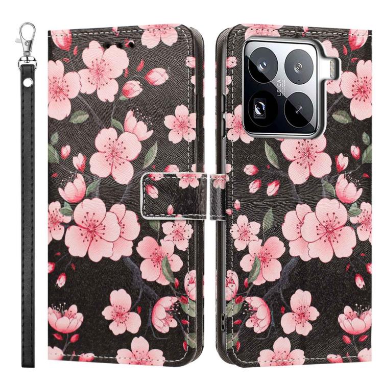 For Xiaomi 15 Pro Painted Pattern Vegan Leather Phone Case with Strap