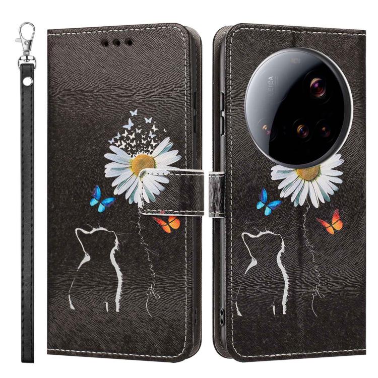 For Xiaomi 15 Ultra 5G Global Painted Pattern Vegan Leather Phone Case with Strap