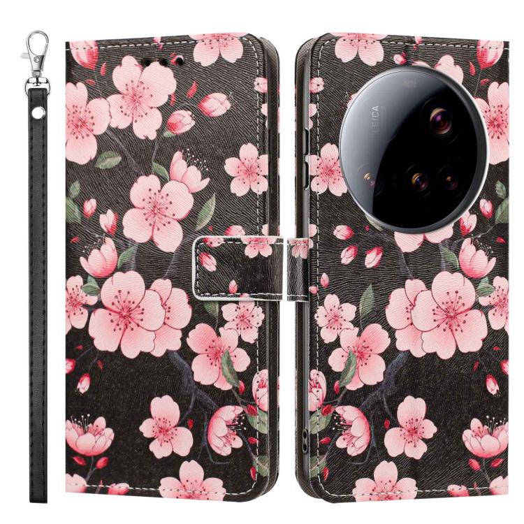 For Xiaomi 15 Ultra 5G Global Painted Pattern Vegan Leather Phone Case with Strap