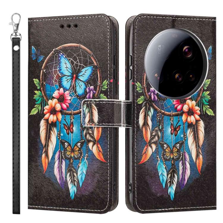 For Xiaomi 15 Ultra 5G Global Painted Pattern Vegan Leather Phone Case with Strap