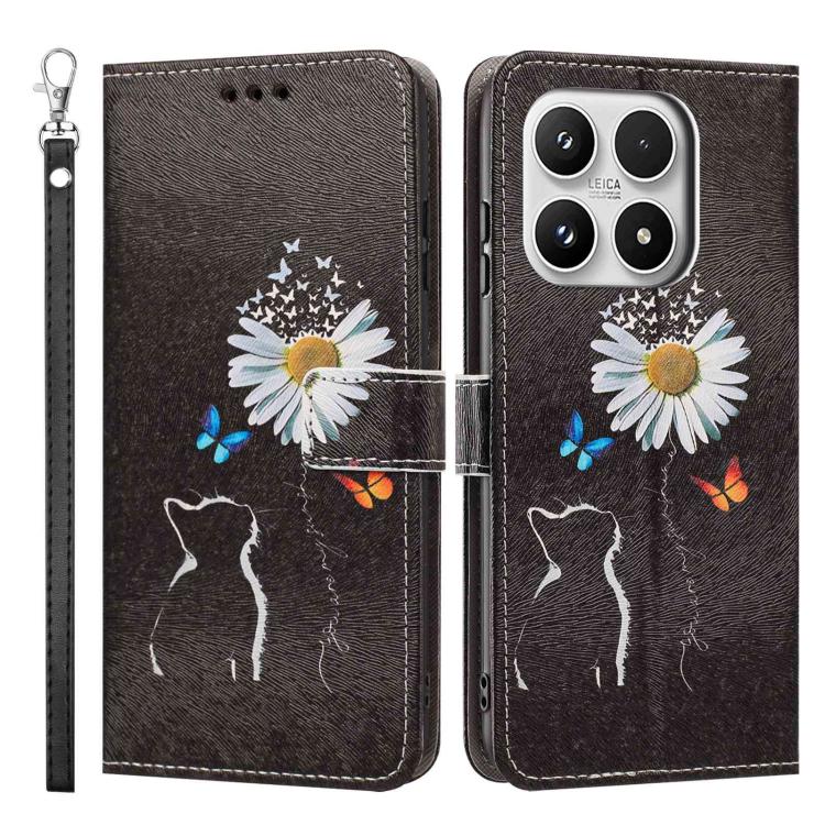 For Xiaomi 17 Painted Pattern Vegan Leather Phone Case with Strap