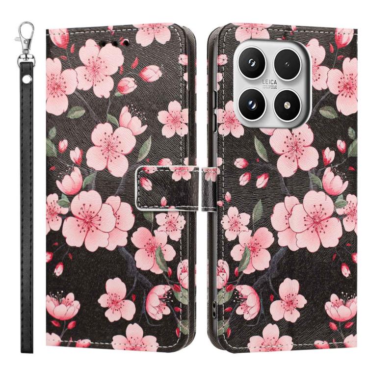 For Xiaomi 17 Painted Pattern Vegan Leather Phone Case with Strap