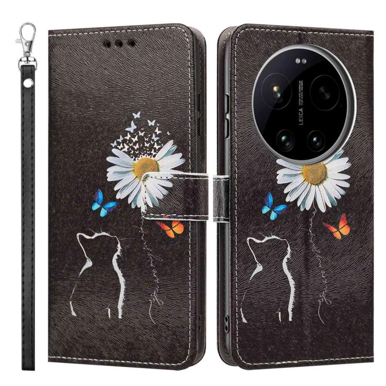For Xiaomi 17 Ultra Painted Pattern Vegan Leather Phone Case with Strap